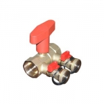 Užpildymo/išleidimo mazgas su rutuliniais ventiliais 22 mm x 22 mm